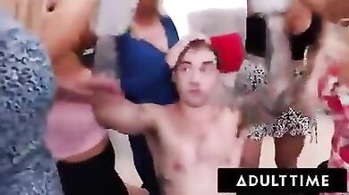 ADULT TIME - Lucky Stud AMBUSHED AND FUCKED By Hoard Of HORNY MILFS! INSANE REVERSE GANGBANG - Mellanie Monroe (Brittany Andrews, Alexis Malone, Alexis Monroe, Alexis Andrews, Nade Nasty)