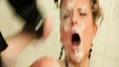 Sexy Czech pornstar cums hard on a hot girl her hot Euro face by WavesOfSlime