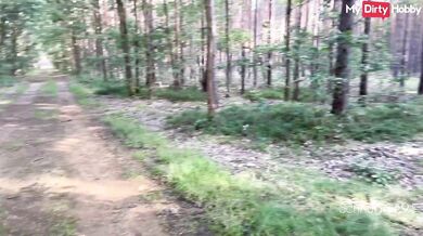 Blonde amateur Schnuggie91 sucks cock & fucks doggy style outdoors - Mydirtyhobby