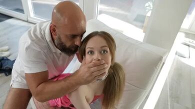 Petite Girl gets Anal Sex from Older Parcel Delivery Man