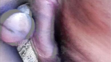 Black shemale sticks her huge dick in a dude with tight asshole outside before getting fucked