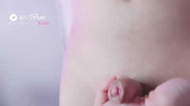 Asian Sissy Cumshot in Silk Dress