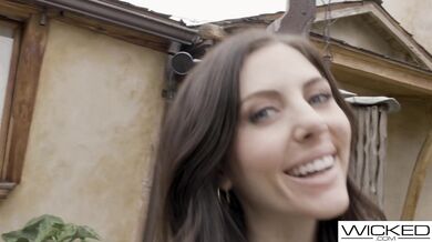 Wicked - Busty Brunette Rides A Big Cock In Hotel Room - Lucas Frost