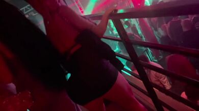 Big-tailed blonde gets excited at the club and ends up having good sex in the bathroom.