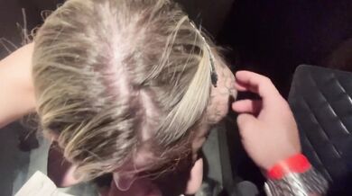 Big-tailed blonde gets excited at the club and ends up having good sex in the bathroom.