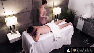FANTASY MASSAGE - Hot Babe Valentina Nappi Gives A Solid BJ Under The Table During A Massage