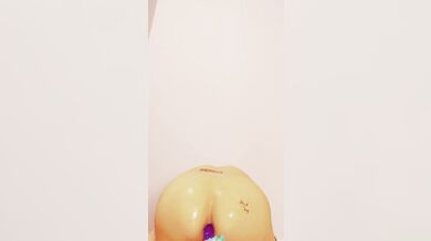 Sissy Slut Femboy dances (badly) before fucking ass by riding a purple dildo