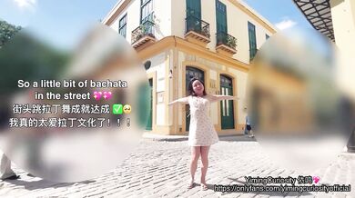 YimingCuriosity依鸣 - Havana Sunset Sex Vlog / Asian Chinese Slut rough blowjob and doggy on balcony!