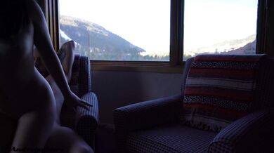 Beautiful cream pie for asian goddess near the mountains