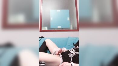 cute katoey transpinar jerking off her dick till she explode cumshot