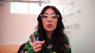 Horny office Christmas party hookup with big titty Latina MILF - Cami Strella + Lev Lieben