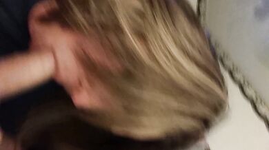 Slutty hot wife drains my cock and swallows it all