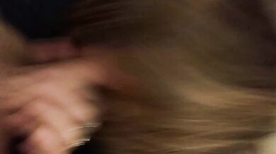 Slutty hot wife drains my cock and swallows it all