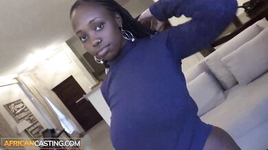 Amateur Ebony BBW Deepthroating A Big Cock Gets Pumped Hard In Casting!