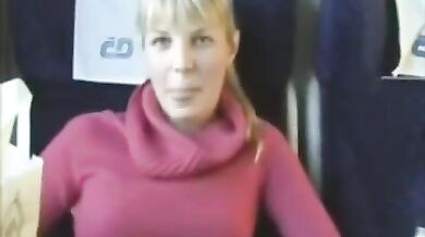 Euro blonde fucked on the train