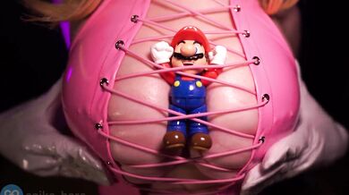 Princess Peach is very grateful to Mario for saving her
