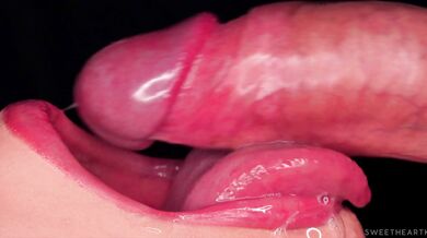 CLOSE UP: Rub your DICK on my TONGUE and CUM in MOUTH! Sensual Licking and Teasing the FRENULUM ASMR