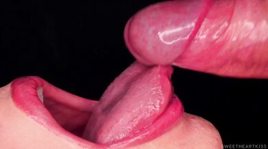 CLOSE UP: Rub your DICK on my TONGUE and CUM in MOUTH! Sensual Licking and Teasing the FRENULUM ASMR