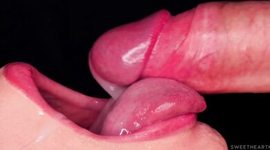 CLOSE UP: Rub your DICK on my TONGUE and CUM in MOUTH! Sensual Licking and Teasing the FRENULUM ASMR