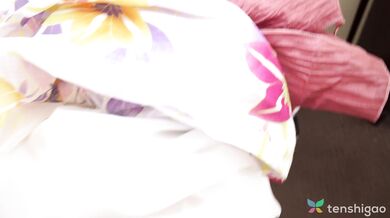 Hot Brunette In Kimono