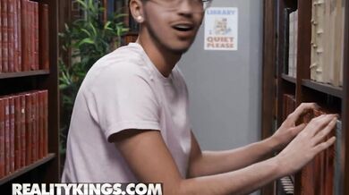 REALITY KINGS - Lucky Diego Hides Behind The Shelves & Sneakily Fucks Tattooed Librarian Christina Savoy