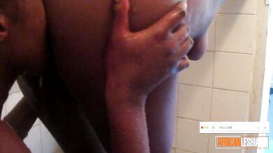 2 Fine-ass Ebony Ladies In Public Toilet