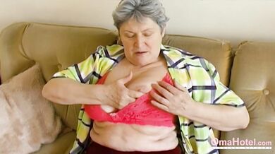 OMAHOTEL Chubby Grandma Stripping Herself and Pleasing Her Desires