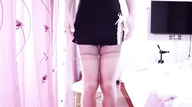 cute teen ladyboy cock caged and dildo insertions sissy clothes and fun