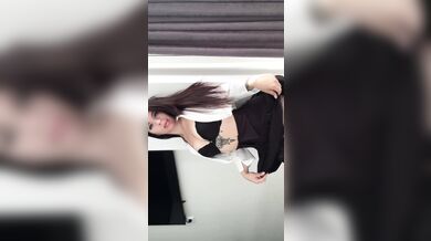 An aroused woman in a caress.