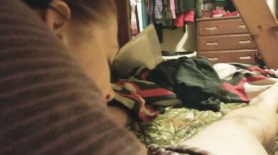 Deep throating boyfriends cock