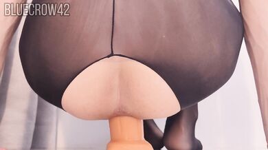 Muscle massage gun + huge buttplug make femboy reach orgasm